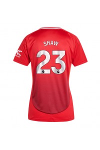Manchester United Luke Shaw #23 Fotballdrakt Hjemme Klær Dame 2024-25 Korte ermer